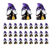 30pcs Mini Gnomes, Resin Cute Halloween Miniature Gnomes Funny Small Tiny Resin Toys Suitable for Outdoor Garden Courtyard Lawn Decor (Witch Style)