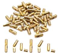 30Pcs Mini Hidden Barrel Hinges 4x20mm Brass Gold for Cabinet Wooden Boxes | Concealed cylindrical design gives seamless invisible finish, smooth rotation for jewellery boxes and DIY craft projects