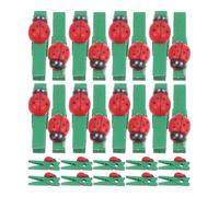 30pcs Mini Ladybug Photo Clips Wooden Metal Card Holders