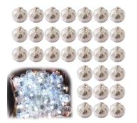 30PCS Mini LED Round Light, Wireless Small Round White Fairy Lamp Tiny Decorative Lights Non-Flashing for Wedding Birthday Christmas Table Centerpieces Paper Lantern