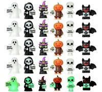 30Pcs Mini Luminous Ghost Figurines,Glow in The Dark Tiny Ghost Miniatures