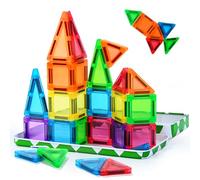 30PCS Mini Magnetic Tiles, for Kids, Portable Magnetic Building Blocks Toys Travel Set with Iron Case for Toddler,Creativity Boosting Building Toys Set,Toddler Puzzle for Boys and Girls Ages 3+