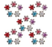 30pcs Mini Metal Rhinestone Flower Hair Claw Clips | Cute Sparkling Barrettes, Gentle Grip for Fine Hair, for Photo Shoots and Birthday Parties