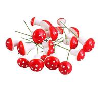 30Pcs Mini Mushroom Ornaments - Waterproof Resin & Metal Fairy Garden Decor - Tiny Red Mushrooms for Plants, Cake Toppers, Fish Tank & DIY Crafts (Micro Landscape Decor)