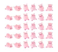 30pcs Mini Resin Animals, Miniature Pig Figurines Luminous Animal Tiny Cute Decor Desk Craft Accessories Mini Landscapes for DIY Craft Terrariums Decor Garden Landscape