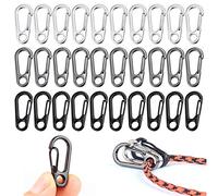 30PCS Mini SF Carabiner Clips Tiny Alloy Spring Snap Hook Keychain Clasps EDC Small Hanging Buckle for Backpack Camping Bottle Using Accessories Paracord Tactical Survival Gear (3 Colors)