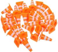 30Pcs Mini Traffic Cones, 1in Mini Cones Roadblock Construction Signs, Tiny Traffic Toys Training Scene Roadblocks, Multifunctional Building Theme Party Sports Activity Models