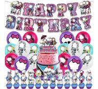 30PCS Monster H Party Balloon Decorations,Monster Theme Party Decorations Set Birthday Decorations Monster Balloons Happy Birthday Banner, Monster Cake Topper for Kids Monster Theme Birthday Party