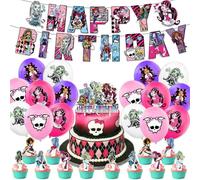 30PCS Monster Party Balloon Decorations,Monster Theme Party Decorations Set Birthday Decorations Monster Balloons Happy Birthday Banner, Monster Cake Topper for Kids Monster Theme Birthday Party
