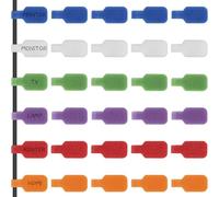 30PCS Multi-Color Cable Labels Write On Cord Labels Self Adhesive Wire Label Cord Label, Reusable Cable Tags for Organizing Wires and Identification 6 Colors 20 x 30mm