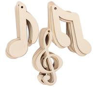 30pcs Music Note Unfinished Wooden Cutouts Wood Slices 9-10cm Beige