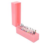 30pcs Nail Bits Holder Set with Storage Box, Manicure Nail File Bit with 30 Holes Dustproof Cover Nail Bits Displayer Organizer Diamond Cuticle Efile Carbide Remover Bits Tool