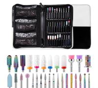 30Pcs Nail Drill Bits Set With Storage Bag Nail Manicure Pedicure Tools Acrylic Art Tools Cuticle Remover Under Cleaner Bit