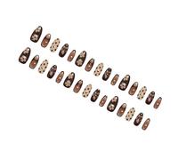 30Pcs Nails Tips Decorated with 3D Flowers and Gold Beads Polkas Dot Retro Design Safe ABS Materials for Easy Easy Apply Nail