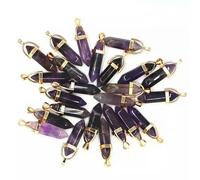 30pcs Natural s Stone Hexagonal Column Pendants Jewelry Making
