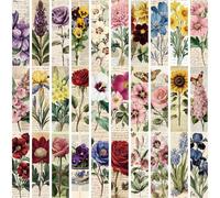 30PCS Nature Pictures of Flowers Paper Bookmarks for Book Lovers, Vintage Aesthetic Bookmark Simple Style Book Accessories Natural Style Book Marks,Boxed Bookmarks Set as Gifts for Students
