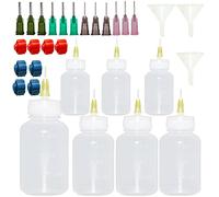 30pcs Needle Tip Glue Bottles Applicator Set, 30ml 50ml 100ml Plastic Squeeze Dropper Bottles with 8 Caps and 12 Blunt Needle Tips for Craft Art Project,Glue Applications,Paint Quilling Craft and Oil.