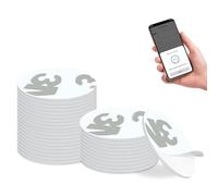30PCS NFC Stickers, 25MM NFC Coin Cards, White Round NFC Cards, White NFC Stickers with Adhesive Back, NFC Tags, Rewritable NFC 215 Tag for Smart Home, Business Cards, Gaming Phones