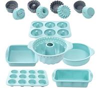 30pcs Nonstick Silicone Bakeware Set With Baking Pan, Cake Molds, Baking Sheet, Donut Pan, Muffin Pan,Cake Pan, And 24 Pack Silicone Cupcake Mold Baking Cups