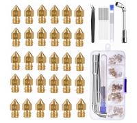 30pcs Nozzles MK8 3D Printer nozzles 0.4 mm nozzle for Ender 3 V2 /Ender 3/Ender 3 Pro/Ender 3 Max/Ender 5 Pro/Ender 3 S1/Ender 3 Neo/CR 10 Series for ender 3 nozzle and so on……