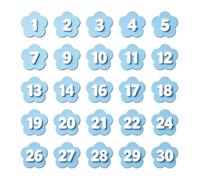 30PCS Numbered Pencil Toppers, Reusable Prevent Pencil Confusion Labels, Plastic Tracking Marker Clips, for Teachers Students School Light Blue