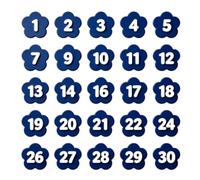 30PCS Numbered Pencil Toppers, Reusable Prevent Pencil Confusion Labels, Plastic Tracking Marker Clips, for Teachers Students School Royal Blue