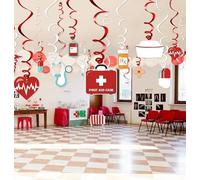 30pcs Nurse Party Hanging Swirls Decoration for Nurse Graduation Party,Nurse Appreciation Week,Nurse Life Medical Theme Party Photo Props Ideas RN BSN Whirls Favor