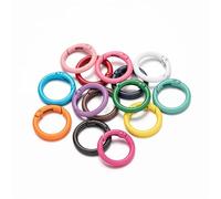 30Pcs O Ring Spring Clasps Openable Round Carabiner Keychain Connector Bag Clips Hook Dog Chain Buckles DIY Jewelry Making For Keyrings(Mix,Outer Size 20mm)