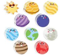 30Pcs Outer Space Sticky Notes, 600 Sheets Solar System Planet Cute Shaped Self-Stick Notepad Cartoon Science Astronaut Rocket Memo Pads for Kids Student Classroom School Office Gifts Party Supplies