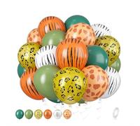30pcs/Pack Jungle Theme Zebra Leopard Printed Latex Balloon 12inch Animal Print Globos Forest Animals Birthday Decoration