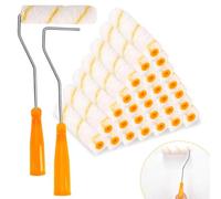 30Pcs Paint Roller 6 Inch, Mini Paint Roller with 2Pcs Roller Frame for Smooth Finish Emulsion Paint, Small Professional Paint Roller for Walls & Ceilings