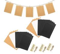 30Pcs Paper Photo Frame with 30Pcs Clips and 3Pcs Hemp Ropes, 6x4 Inch DIY Kraft Cardboard Picture Frames, Paper Picture Mats, Hanging Album Frame for Home School Office Wall Decoration (3 Colors)