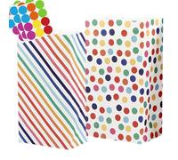 30Pcs Party Bags, Rainbow Dot Gift Bags for Kids Party 130X 80 X 240mm,Kraft Paper Candy Bags with Thank you Stickers Goodie Gift Treat Sweet Bag for kids party Baby Shower Xmas Halloween Favour