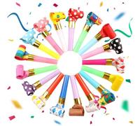 30PCS Party Blowers, Colourful Party Whistles Blowers Kids, Party Blowers for Adults Kids, Party Bag Fillers for Kids, Blowers Noisemakers, Party Poppers for Birthdays Anniversary Graduation Christmas