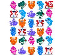 30pcs Party Favors for Kids Fidget Toys Bulk Mini Pop Keychain Stocking Stuffers Birthday Carnival Treasure Classroom Prizes Toddle