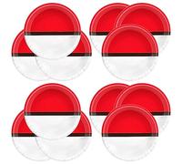 30Pcs Party Plates For Pokemon,7inch Video Games Party Plates