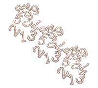 30pcs Pearl Rhinestone Number Patches Iron on Fabric Appliques