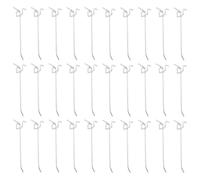 30pcs Pegboard Metal Three Foot Hook Carbon Steel Shelving Organizer | Silver Finish, Garage Display Use, Rust Protection, Wall Retail Setup, Tool Storage for Peg Boards