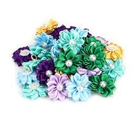 30Pcs Pet Hair Bows, Multicolor Flower Grooming Accessories for Cat and Dog, Elastic Band Polyester Hair Clips for Small Medium Dogs, Halloween Costume Party Dress Up