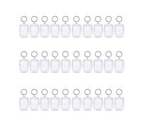 30Pcs Photo Keyrings, Blank Photo Keyring, Plastic Double Sided Blank Insert Keychain Acrylic Clear Photo Key Rings