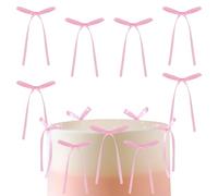 30Pcs Pink Bows Cake Toppers, Pink Bows Cake Decorations, Bows Decorations for Birthday Wedding Anniversary Baby Shower Cake Decorations,Pink Bows for Gift Wrapping, Christmas Tree Decor Supplies