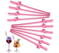 30pcs Pink Hen Party Straws,Reusable Naughty Straw Drinking,Bride Hen Do Drinking Straw Cocktail Straws for Bride to Be Hen Do Party Birthday Wedding Bachelorette Party Decorations