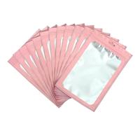30pcs Pink Mylar Ziplock Bags - Foil Sealed, Holographic Plastic Packaging - 20x30cm Smell Proof, Resealable, Sample, Storage, Grip Seal Bags for Food, Jewelry