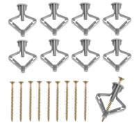 30pcs Plasterboard Wall Plugs and Screws Set,Heavy Duty Expansion Tube, Wall Raw Plugs and Screws Set, Dry Wall Cavity Plasterboard Fixings(15 Anchor + 15 Screw)