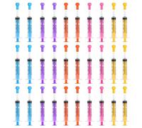 30PCS Plastic 5ml Syringe with Cap, Colourful Disposable Sterile Syringes, Medicine Syringe Reusable for Animal Feeding, Scientific Labs, Measuring Baby Medicine, 5 colours