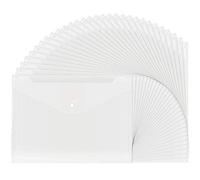 30pcs Plastic Envelopes, Clear Reusable Poly Envelope Waterproof File Folder with Snap Button, US Letter, A4 Size