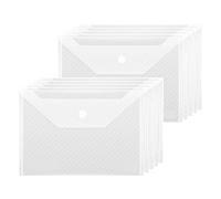 30pcs Plastic Envelopes - Transparent Waterproof Reusable File Folders for A4 Letter Sized Documents for Office