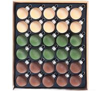 30pcs plastic flocked Christmas balls set, soft velvet texture, 3cm diameter, plastic for use in holiday decorations, tree ornaments, and crafts (E)