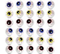 30Pcs Plastic Halloween Fake Eyeballs, Eye Balls Goody Bag Fillers Terror Props Creepy Props Scary Ping Pong Eyeballs 1 Inch for Halloween Party Favors