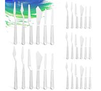 30Pcs Plastic Spatula Palette Knives, Palette Knife Set Thin and Flexible Art Knife Tools Pallet Knife for Acrylic Paint Painting Knife Mixing,Spreading,Scratching,Layering Colors,Watercolor Painting